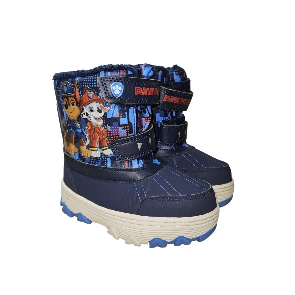 Nickelodeon Paw Patrol Snow Boots Boys Size 9 Blue Chase‎ Marshall Warm Winter